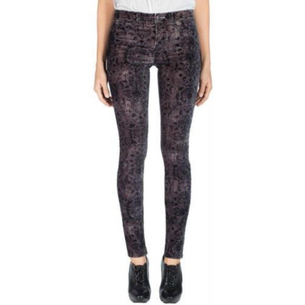 J Brand Super Skinny Anatolia Floral Velveteen Jeans